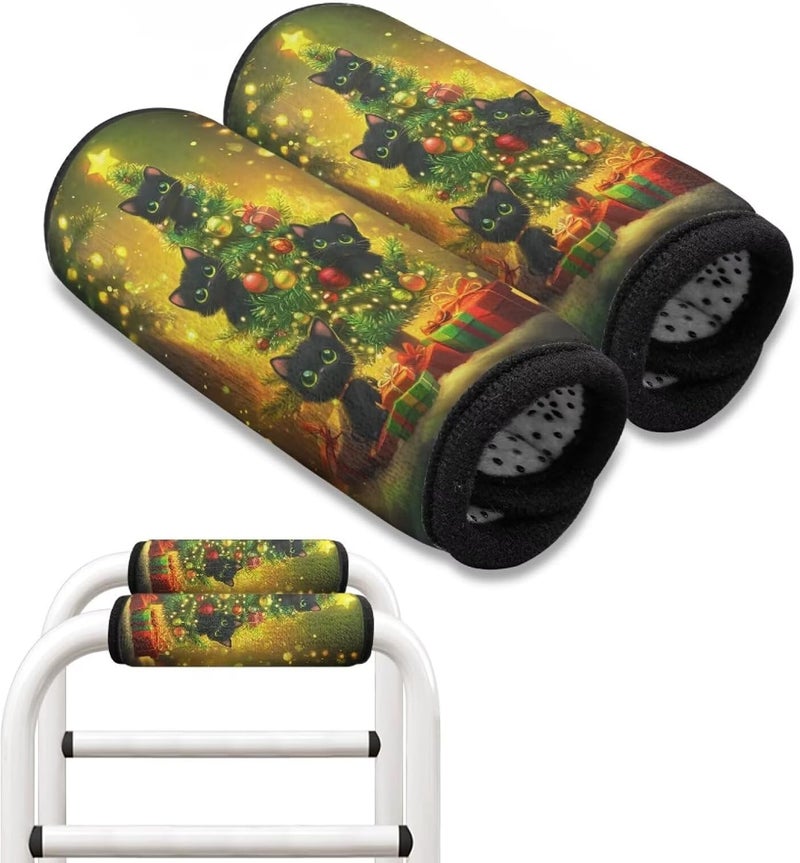 Rnyleeg Christmas Walker Grip Covers for Seniors Rollator Walker Handle Pads Soft Crutches Padding Rollator Handle Cushions - Image 1